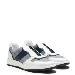 Clearance Fratelli Rossetti And Blue Leather And Fabric Sneakers | White