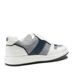 Clearance Fratelli Rossetti And Blue Leather And Fabric Sneakers | White
