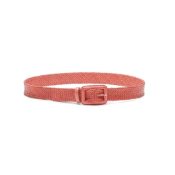 Store Fratelli Rossetti Women's Woven Leather Belt | Cherry red